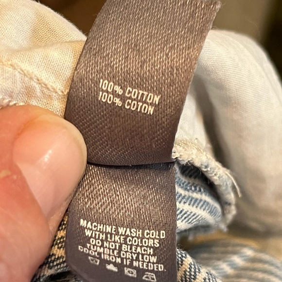 Aerie Pinstriped Blue and White Cotton Shorts - Picture 7 of 8